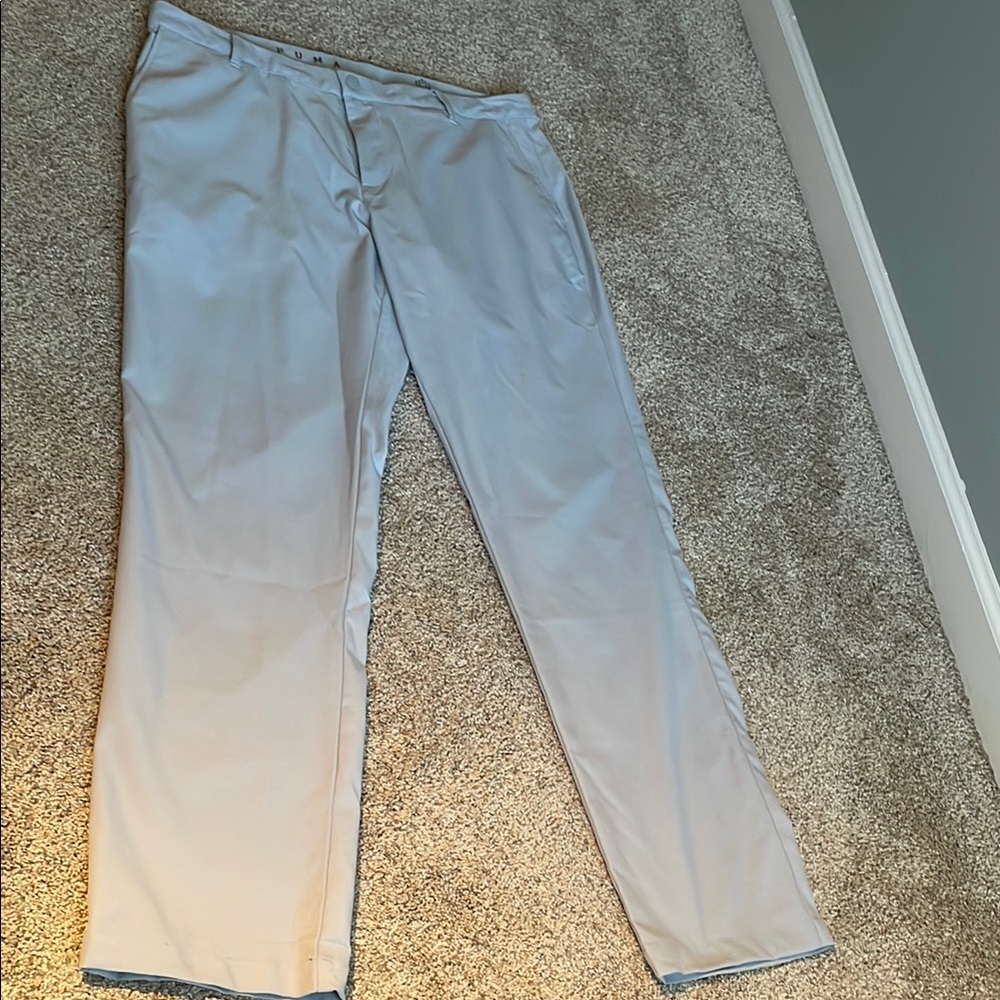 Puma Gray Golf Pants with Straight Leg Cut